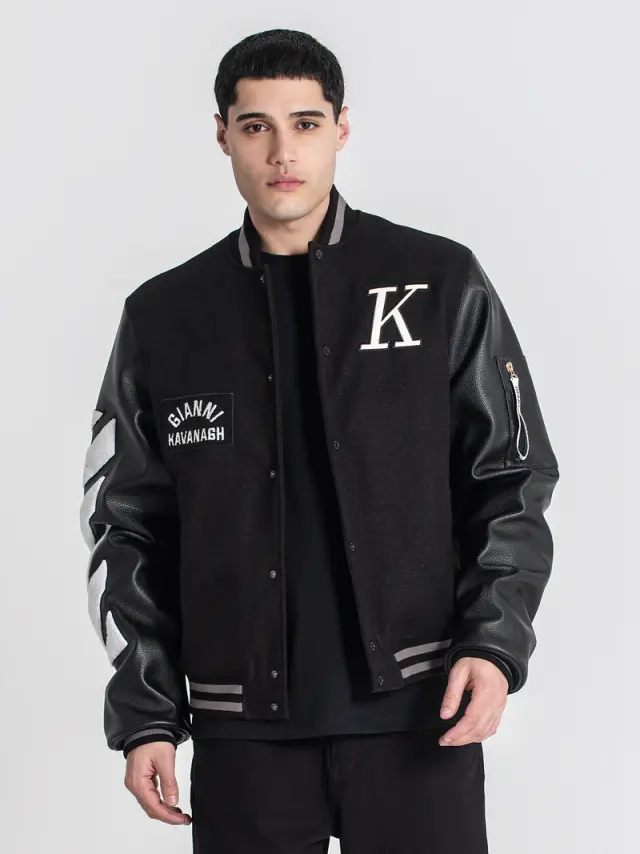Gianni Kavanagh Ανδρικό VARSITY Bomber Μπουφάν – Black - S 2