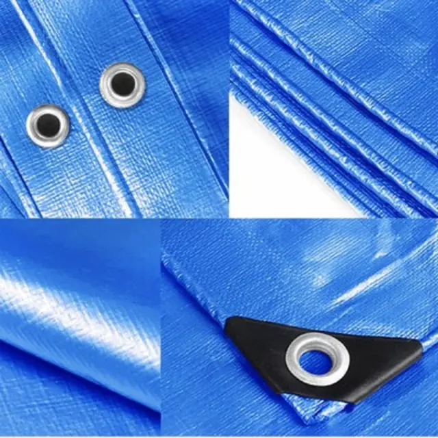 Grasher Αδιάβροχος μουσαμάς-τέντα με κρίκους 120gr/m² 4x5m Μπλέ / 100155 3