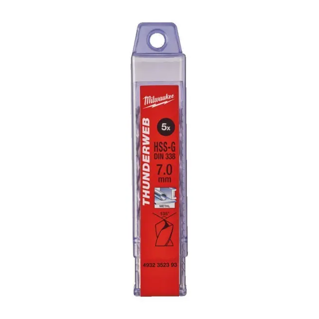 Milwaukee 4932352393 - ΤΡΥΠΑΝΙ ΑΕΡΟΣ ΑΣΗΜΙ HSS-G 7.0mm DIN338 MW 2