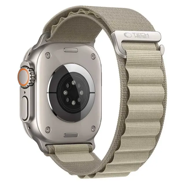 Tech-protect Nylon Pro Apple Watch 8 / 9 / 10 / 11 / 12 / Se / Ultra (44 / 45 / 46 / 49 Mm) Titanium/olive