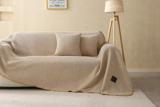 Beauty Home Ριχτάρι Τετραθέσιο Lamb Plus Art 8833 175x350 Μπεζ