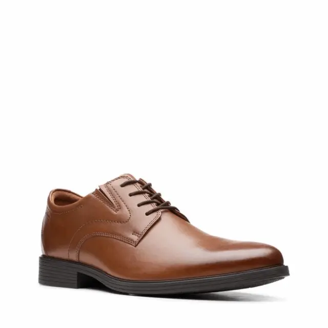 Clarks Whiddon Plain Dark Tan Dark Tan Leather - 44 3
