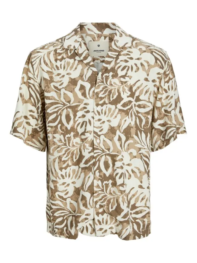 JPRBLUREXTON PRINT SHIRT S/S Tannin - XL