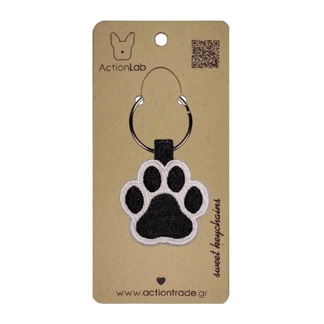 ActionLab Κεντητό Μπρελόκ Animal Paw White Μονόχρωμο