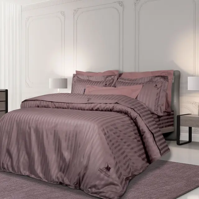 Παπλωματοθήκη Υπέρδιπλη 220x240, 50x70+7 2155 Μπορντό Greenwich Polo Club