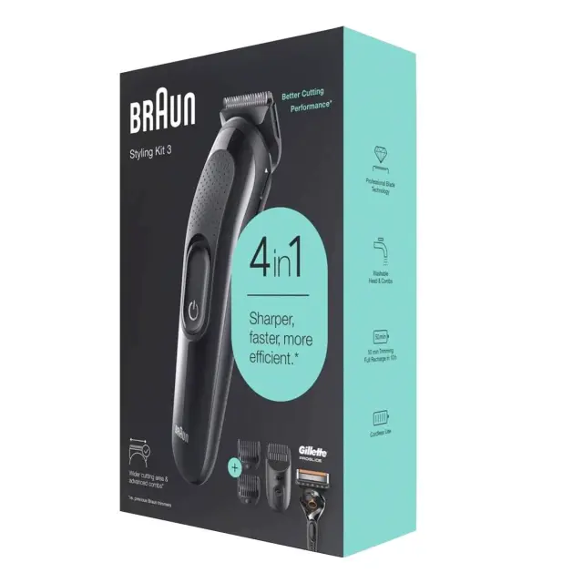 Σετ Επαναφορτιζόμενη Κουρευτικής Μηχανής Braun SK3300 + Gillette F5 ProGlide 2