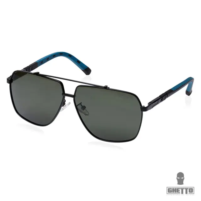 Ghetto Aviator Sunglasses Black Frame For Men Green