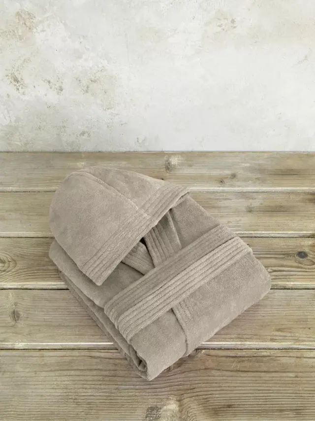 Μπουρνούζι με κουκούλα Zen - Taupe Μπεζ, Καφέ Small