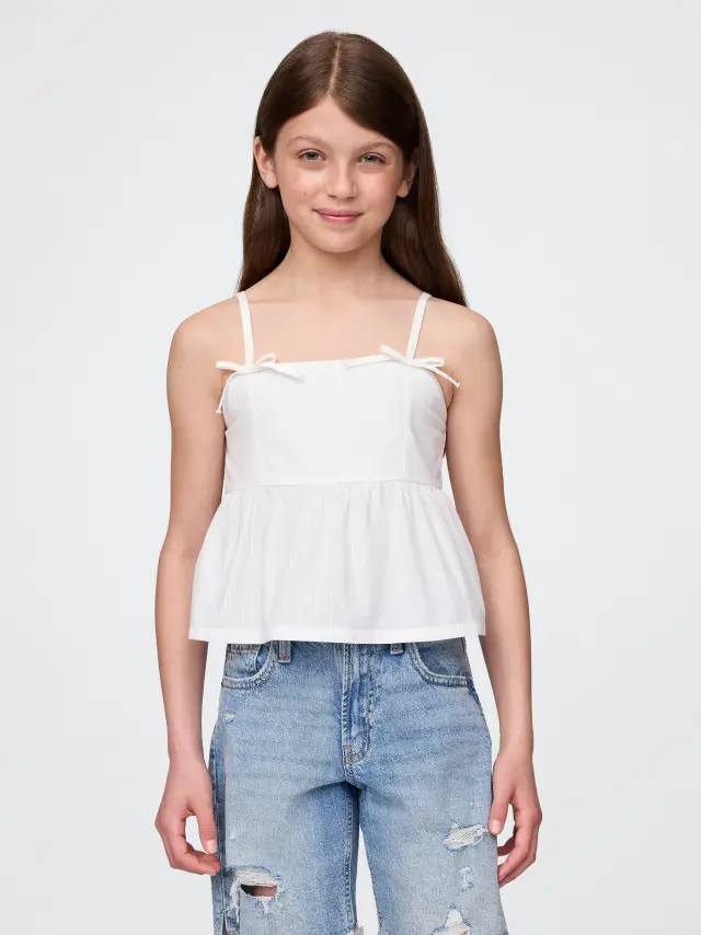 Παιδικό Bow-Strap Peplum Τοπ New off white