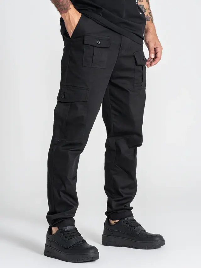 Gianni Kavanagh Ανδρικό Cargο Chino Παντελόνι – Black - XL 3