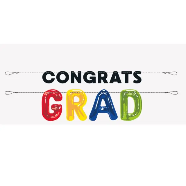 Μπαλόνια Φοιλ Κιτ Grad & Γιρλάντα Γράμματα Congrats Paper Letter Banner / 183 εκ