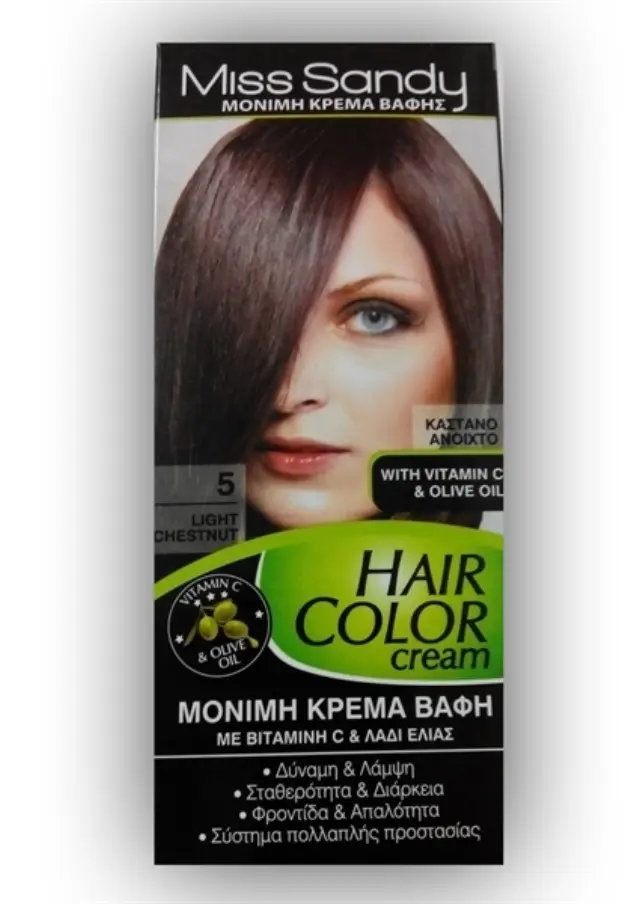 Miss Sandy Hair Color Cream 5/0 Καστανό Ανοιχτό 60ml
