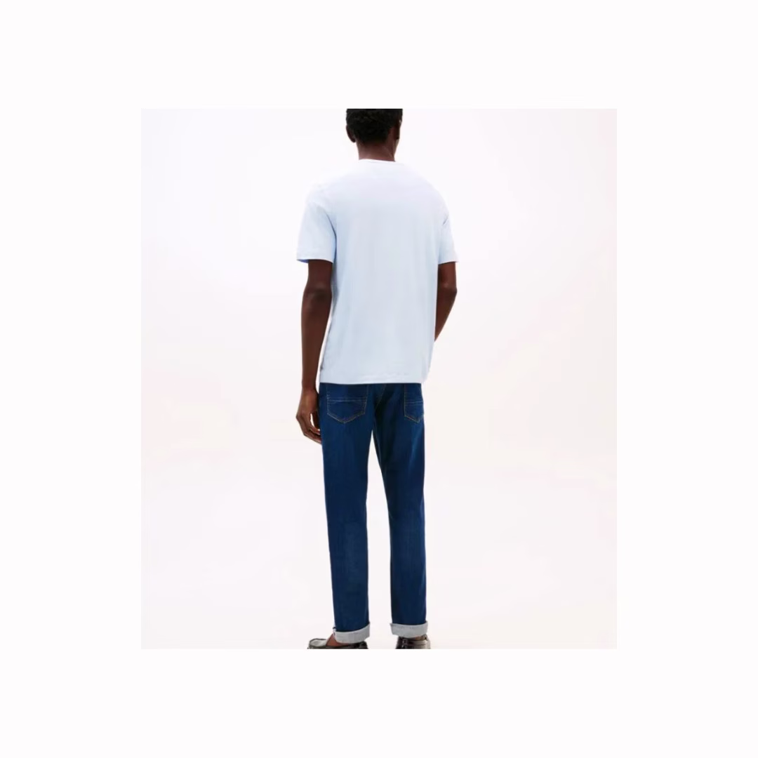 Tommy Hilfiger Ανδρικό ΓαλάζιοT-shirt με λαιμόκοψη Γαλάζιο 2