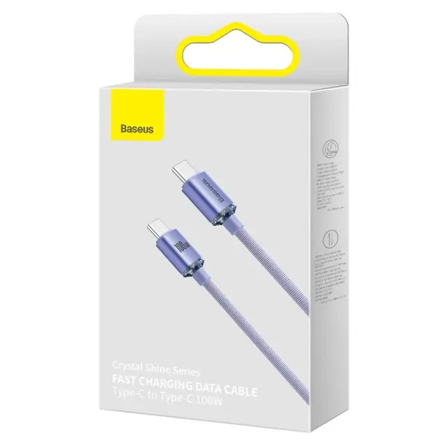 Baseus Charging Cable Crystal Shine Type-C to Type-C 100W 2m Purple 2
