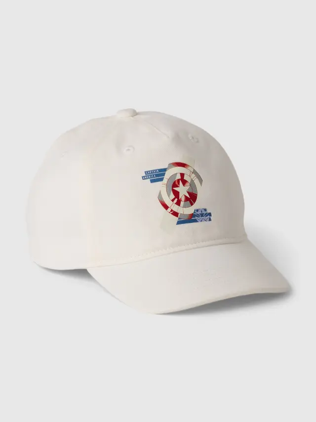Παιδικό Marvel Captain America Baseball Καπέλο από Οργανικό Βάμβακι New off white - S/M