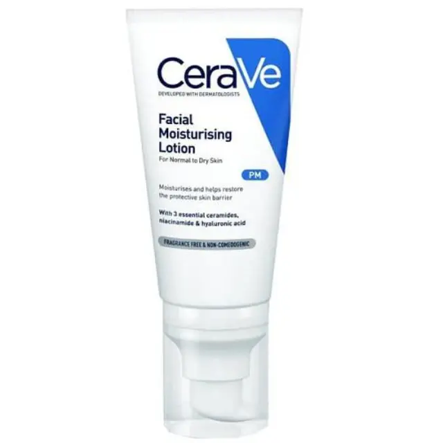 CeraVe PM Light Ενυδατική Λοσιόν Προσώπου Νυκτός για Κανονικές/Ξηρές Επιδερμίδες με Υαλουρονικό Οξύ & Ceramides 52ml
