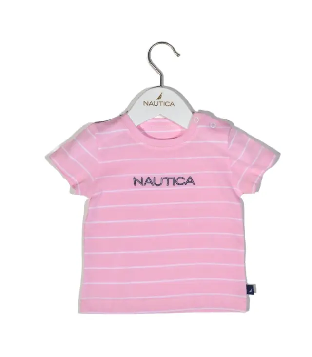 Nautica Des.12 T-Shirt Jersey Organic Ροζ Ριγέ 92cm 2 ετών