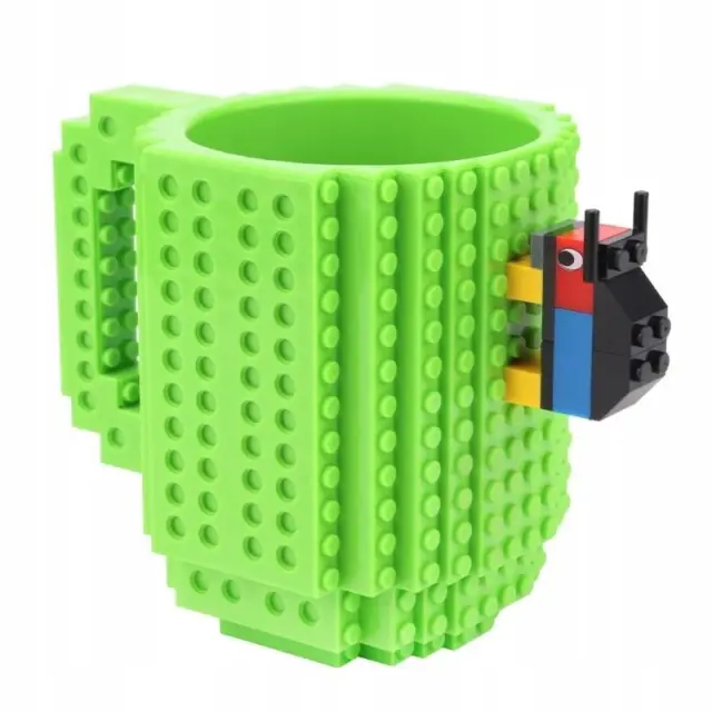 Πλαστική Κούπα Τύπου Lego - Πράσινη