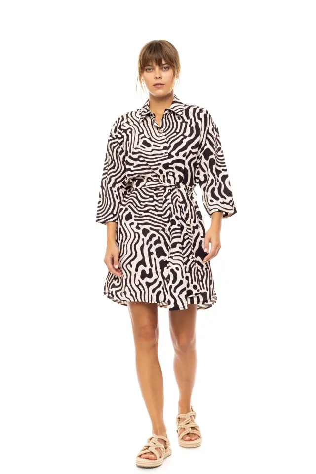 Beachwear Black Geo B596 Type Pink Label