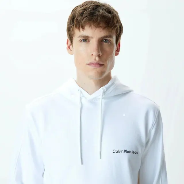 Calvin Klein - Institutional Ανδρικό Φούτερ Regular Fit J30J324620-YAF Λευκό - 2XL 3
