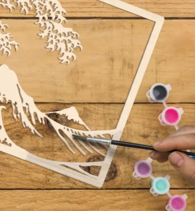 Splat Planet 3D Ξύλινη Κατασκευή Ζωγραφικής / Wooden Art Craft Kit: Great Wave 3