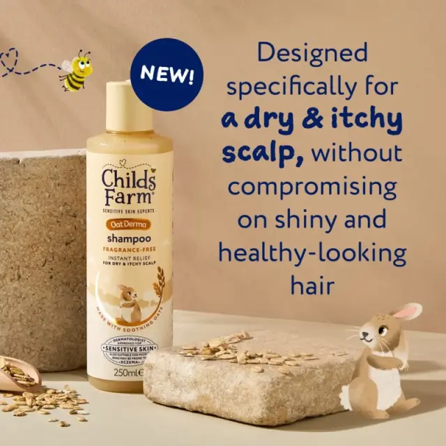 Childs Farm OatDerma Shampoo Σαμπουάν με Βρώμη χωρίς Άρωμα για Ξηρό & Ευαίσθητο Τριχωτό 250ml 3