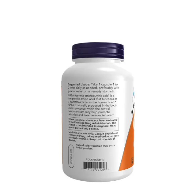Now Foods GABA 750mg 200 Veg Capsules 3