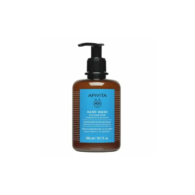 Apivita Mild Hand Wash Grapefruit & Propolis Απαλό Καθαριστικό για τα Χέρια με Γκρέιπφρουτ και Πρόπολη, 300ml