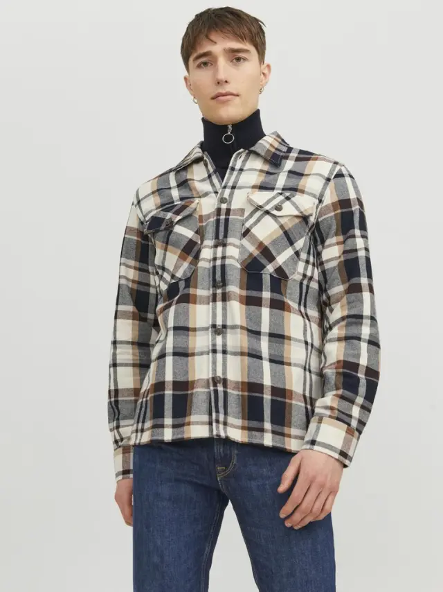 JJEEDDIE OVERSHIRT LS NOOS cloud dancer 3