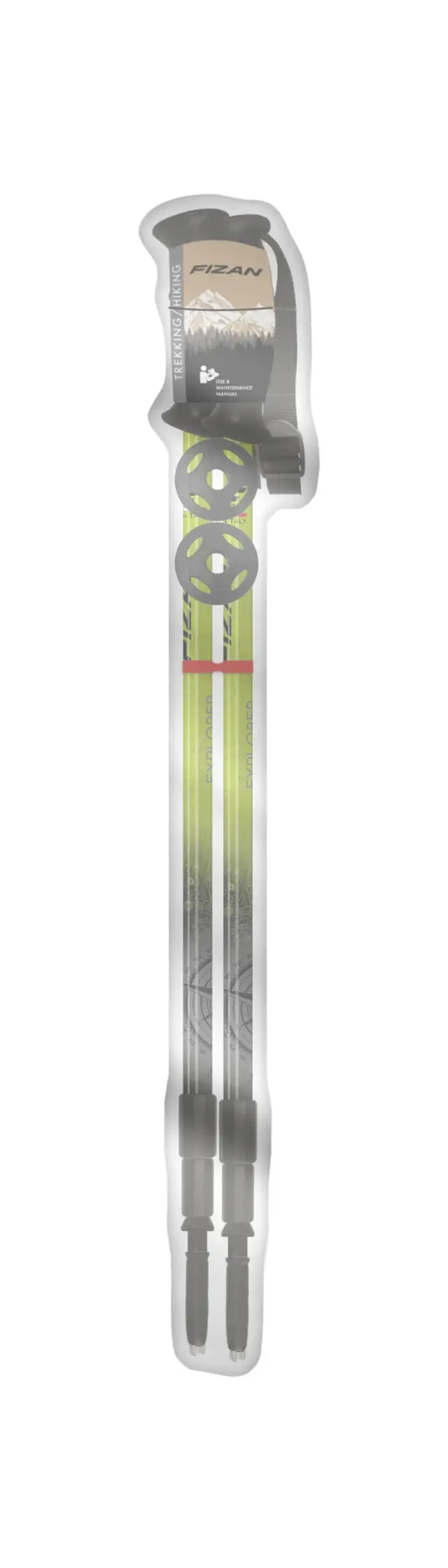 Fizan Explorer Τηλεσκοπικά Μπατόν Πεζοπορίας Lime/Grey - 100.487 2
