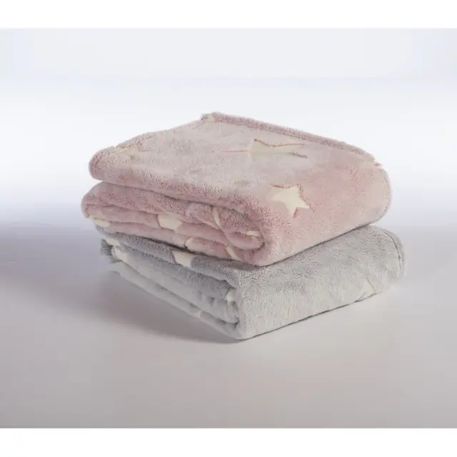 Βρεφική Κουβέρτα Fleece Κούνιας 110Χ150 Nef-Nef Homeware Starlight Pink 2