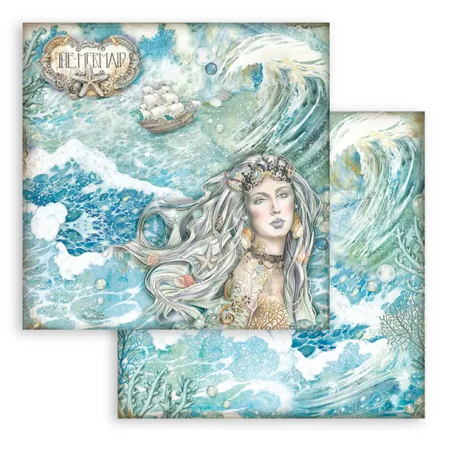 Χαρτιά scrapbooking 10τεμ, 30.5×30.5cm Stamperia, Songs of the Sea 3