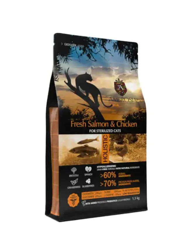 Ambrosia Grain Free Cat Adult Sterilised Fresh Salmon & Chicken 1.5kg Μονόχρωμο 2