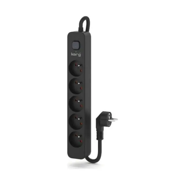Kerg 5 Πολύμπριζο 5x Schuko 3m Black (M02517)