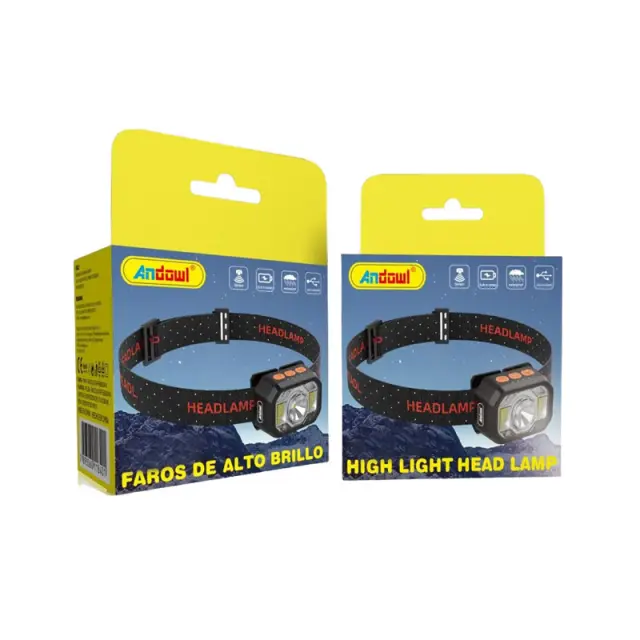 Andowl Επαναφορτιζόμενος Φακός Κεφαλής LED Αδιάβροχος με Μέγιστη Φωτεινότητα 750lm Q-TD209 - High Light Head Lamp 075658 3