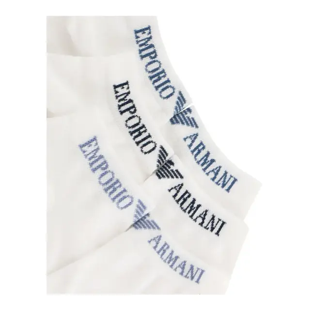 Emporio Armani Ανδρικές Κάλτσες Σοσόνια Full Logo - Τριπλό Πακέτο, Χρώμα Λευκό-Λευκό-Λευκό - 39-42 2