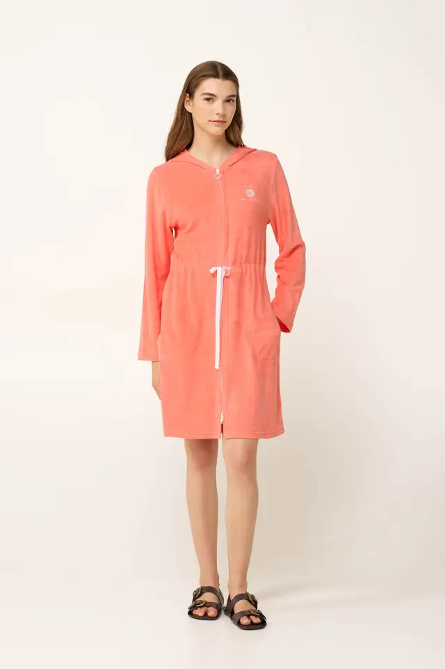 Frottee Ρόμπα Παραλίας με Κουκούλα 24506 PEACH AMBER