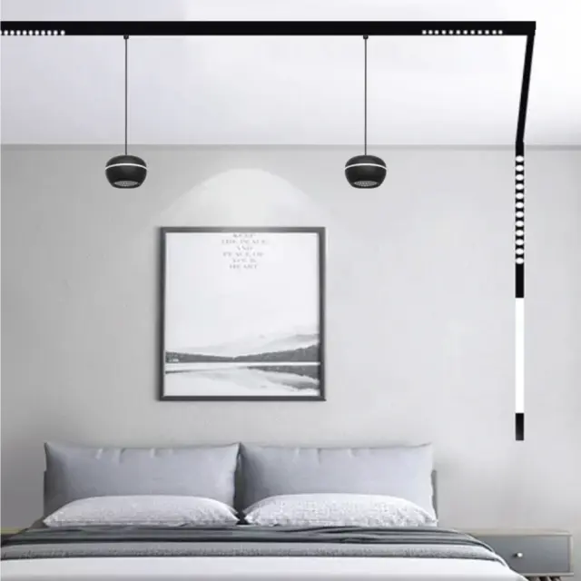 InLight Κρεμαστό φωτιστικό LED 6W 3000K για μαγνητική ράγα σε μαύρη απόχρωση D:10cmX6,5cm (T02501-BL) 2