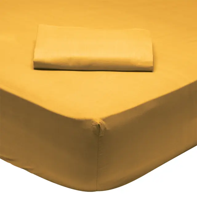 Σεντόνι ημίδιπλο με λάστιχο Mustard 120x200cm Das Home 1019