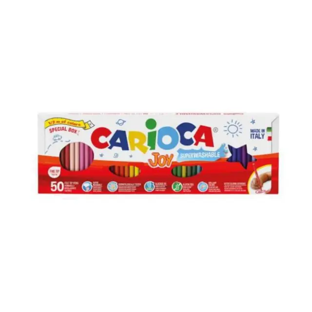 Carioca Μαρκαδόροι Ζωγραφικής Λεπτοί Super Joy 50 χρώματα (41018)