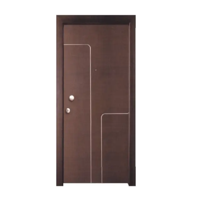 Θωρακισμένη πόρτα Wenge με inox / KP111