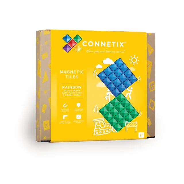 Connetix - Base Plate - Rainbow Blue AND Green CT-R-BG002-BP - Toys