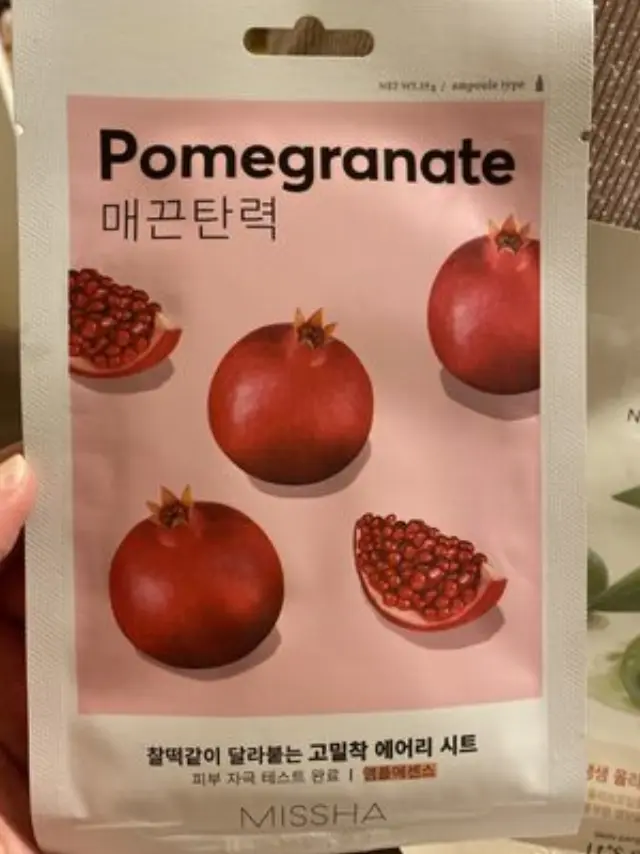 Missha Airy Fit Sheet Mask Pomegranate Ενυδατική Υφασμάτινη Μάσκα Προσώπου με Εκχύλισμα Ροδιού 19gr