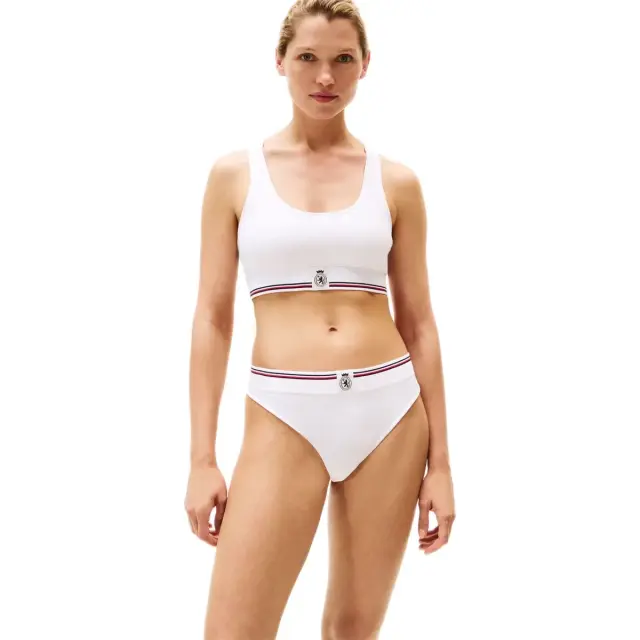 Tommy Hilfiger Γυναικείο Μπουστάκι Crest Racerback Ribbed, Χρώμα Λευκό 2