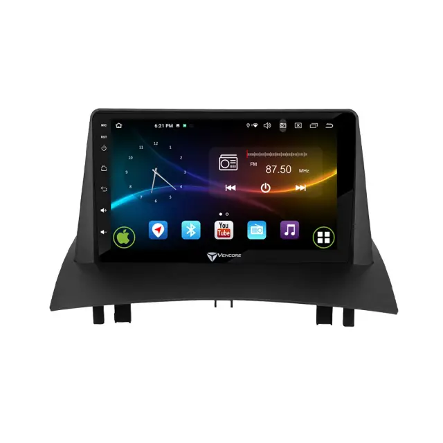 VenCore Οθόνη Multimedia Android 15 9" 9109A MTK6762 Octa-Core 2GB/32GB IPS με Πρόσοψη, CarPlay, Android Auto και Υποστήριξη Κάμερας Οπισθοπορείας AHD για Renault Megane 2 2002-2008 – Μαύρη (3236-10007-0717B) 2