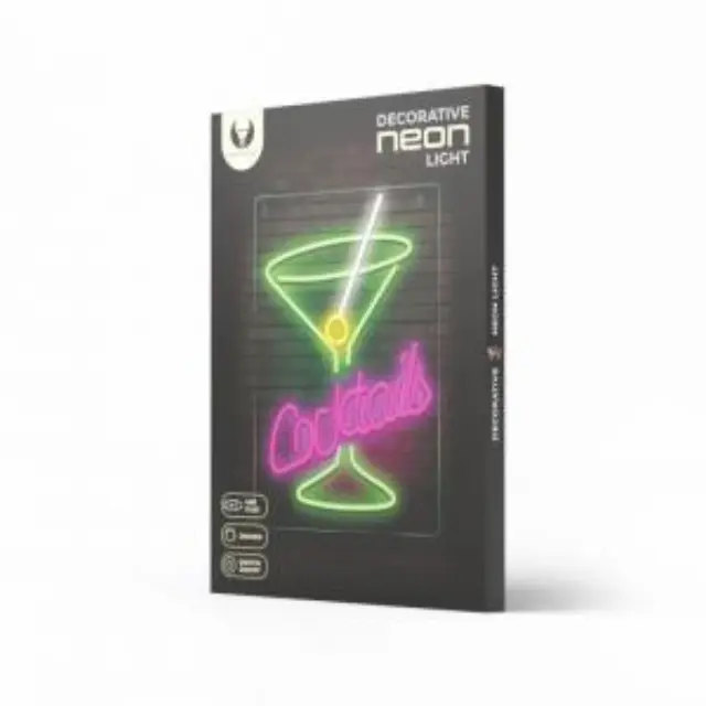 Neon Plexi Forever Light FPNE02X COCKTAILS (USB, On/Off & Dimmer) Πολύχρωμο N64448 3