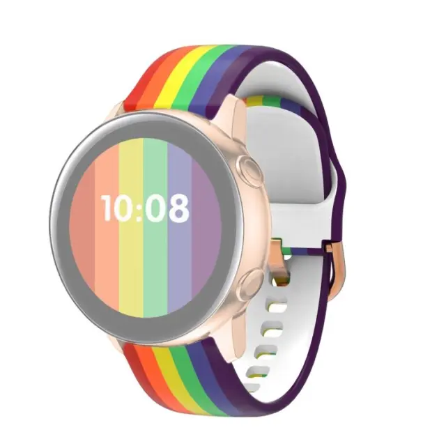 Silicone Band For Samsung Gear S3 46mm/ Pace/ Stratos/ Watch GT/ GT2 / GTR /Versa / Magic 2 (Fits all 22mm) Rainbow