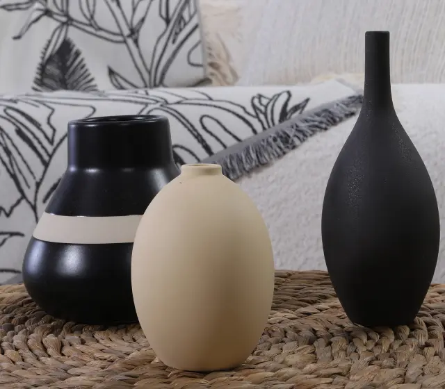 Nef-Nef Homeware Βαζάκι Κεραμικό Διακοσμητικό Circui 15,5x14,2 Black/White 2