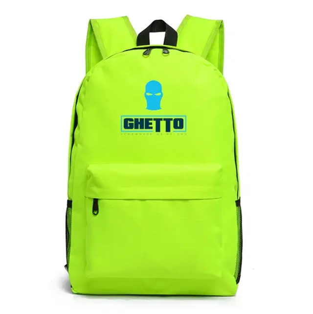 Ghetto Sport Backpack Mask Logo Unisex | Lightweight Streetwear Backpack Green