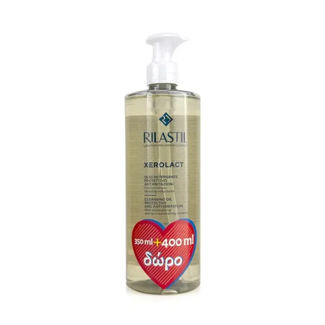 Rilastil Xerolact Cleansing Oil Protective And Anti-Irritation 750 ml (350 ml + 400 ml Δώρο)